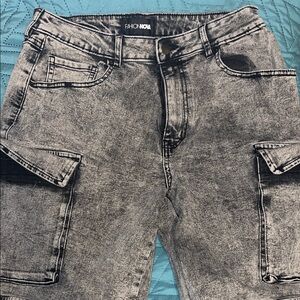 Fashion Nova Black Washed Cargo Pants